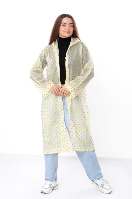 Дощовик універсальний з капюшоном в горох